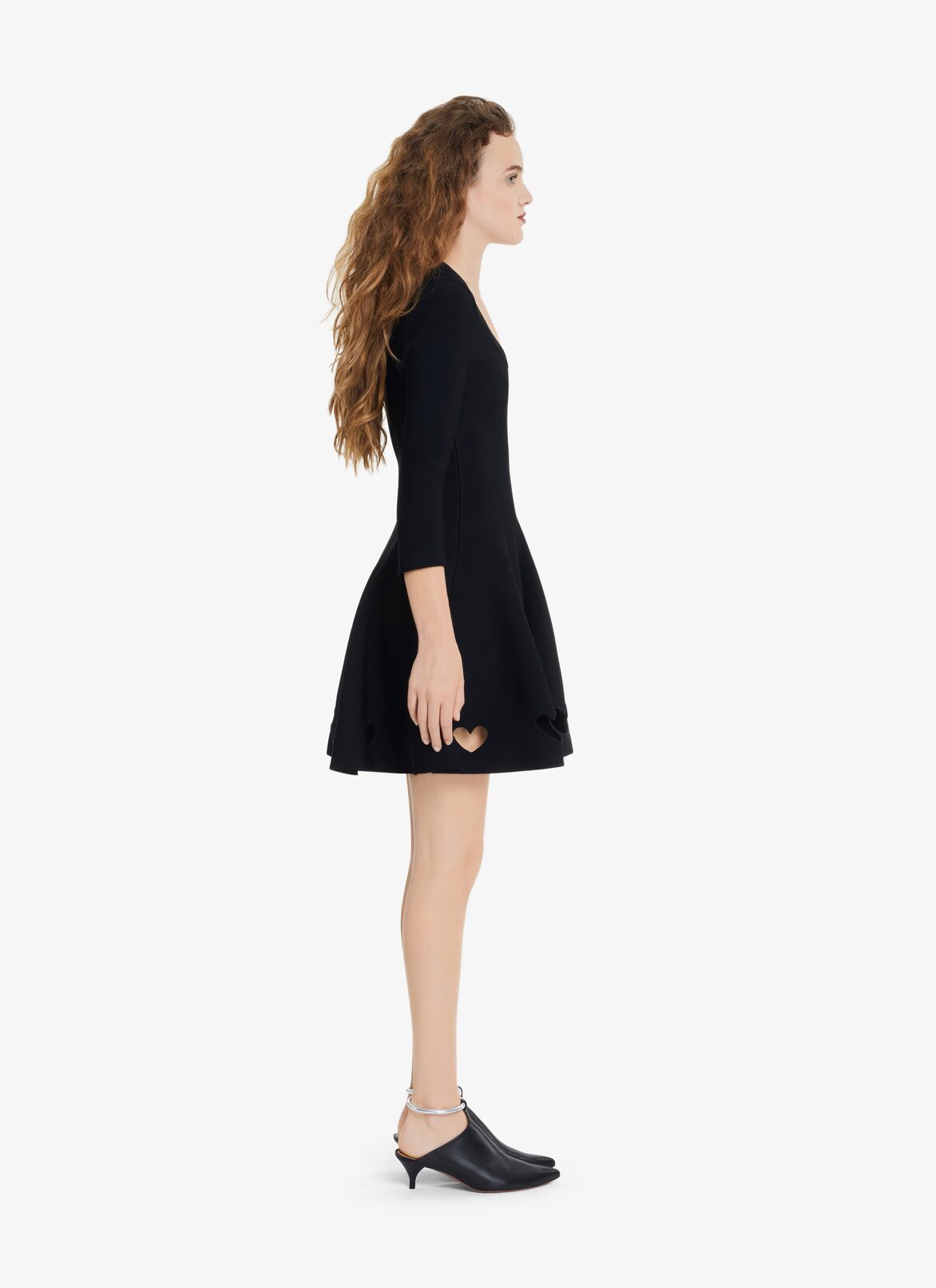 HEART KNIT SKATER DRESS ALAÏA BLACK HEART KNIT SKATER DRESS